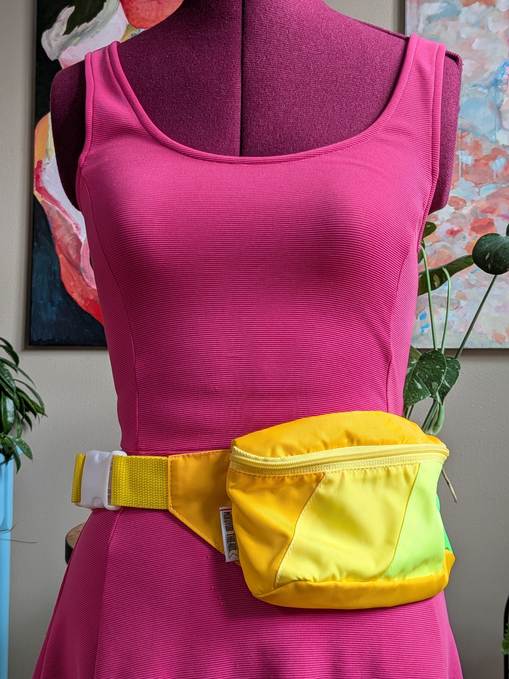 Mokuyobi Yellow-Green Colorblock Crossbody Fanny Pack Belt Bag - Picture 2 of 4